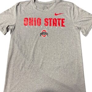 Nike Ohio State Buckeyes The Nike Tee T Shirt Mens M Gray Dri Fit Short Sleeve